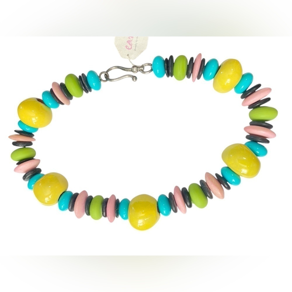 Handmade Porcelain Vintage Bead Necklace 242